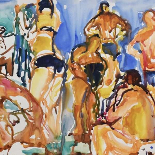 Crowded Bathers