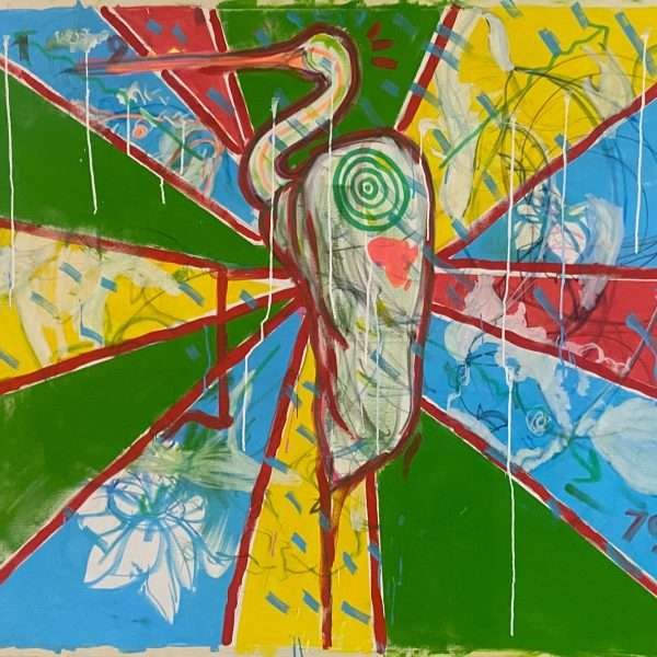 The Heron on the Multicoloured Background
