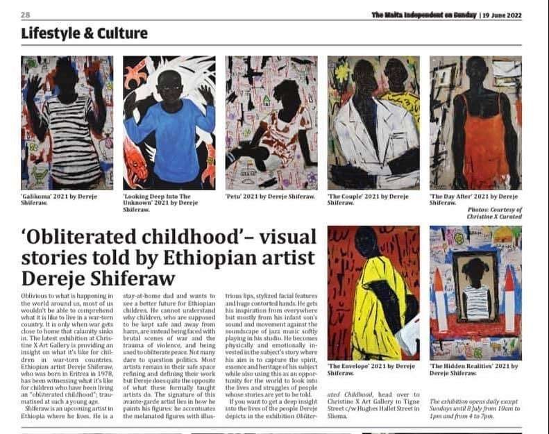 'Obliterated Childhood- Visual Stories told by Ethiopian artist Dereje Shiferaw 19 June 2022