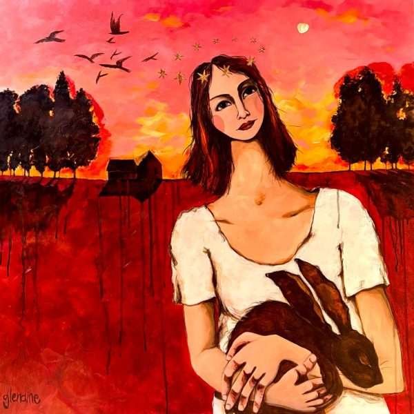 The Sky Burns and the First Few Stars Have Appeared Suddenly to Fly With the Birds